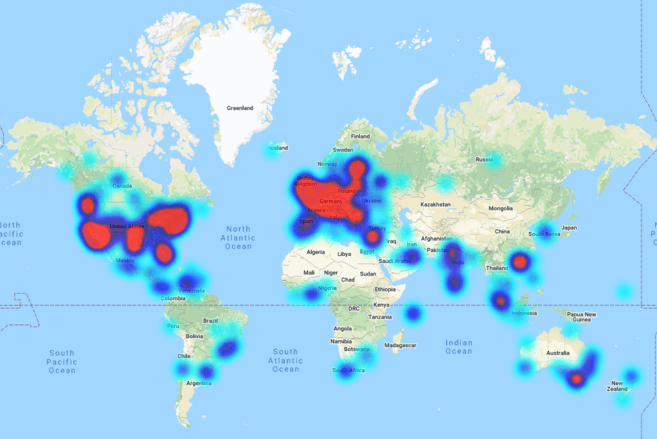 Heatmap of retailers that accept ether as payment.